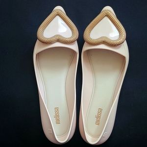 Melissa Pointy Heart Flats Size 6